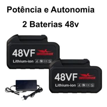 Imagem de Martelete Perfurador Rompedor Rotativo Com 2 Baterias 48v Amarelo 127,