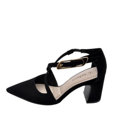 Imagem de Sapato Feminino Bebecê Salto Medio REF: T7021-235 NOBUCK, Preto, 35
