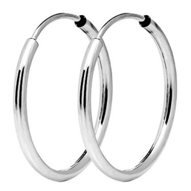 Imagem de Brinco argola aço inox feminino prata masculino par original mini pequ