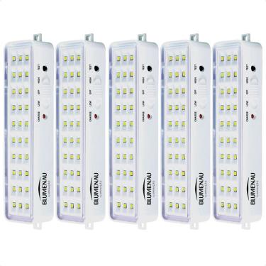 Imagem de Kit 5 Luminárias De Emergência Blumenau 30 Leds Recarregável Bivolt