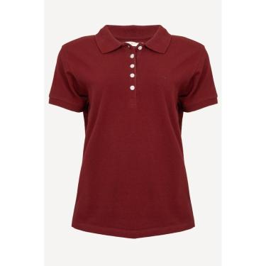 Imagem de Camisa Polo Aleatory Feminina Lisa Bordô-Feminino