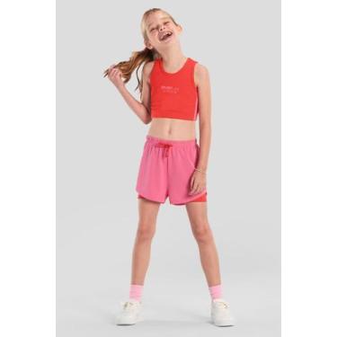 Imagem de Shorts infantil menina esportivo brandili -Rosa, 10, Rosa