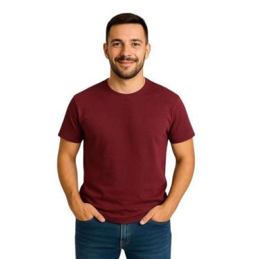Imagem de Camiseta Básica Masculina 100% Algodão Lisa Premium Básica Casual Dia 