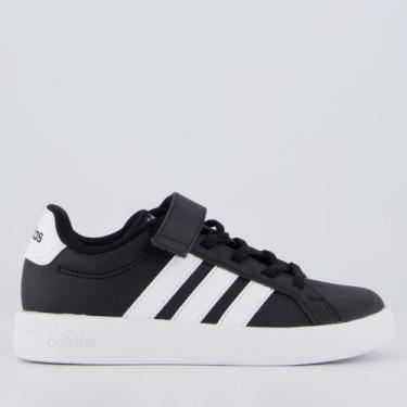 Imagem de Tênis Adidas Grand Court 3.0 EL Infantil Preto e Branco, 31