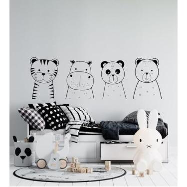 Imagem de Adesivo de parede  animais - Ambiente dekorado, 80cm, preto