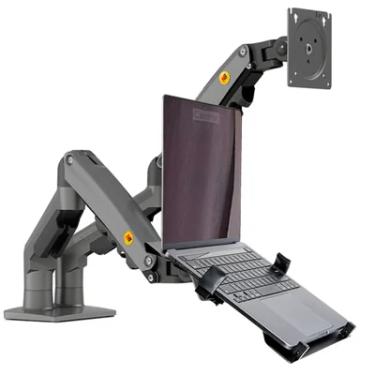 Imagem de Suporte Gamer Articulado para Monitor 15" a 34" e Notebook  17" Central Suportes, com Pistão a Gás e Bandeja de Apoio