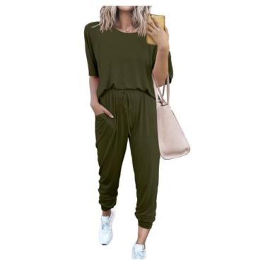 Imagem de Conjunto de Agasalho PRETTYGARDEN 3XL Verde Militar Dois Peças