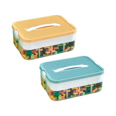 Imagem de Caixa De Armazenamento Plástica Para Crianças Para Blocos De Montar Le