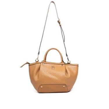 Imagem de Bolsa Feminina WJ Satchel Tote Grande Tressê Caramelo-Feminino