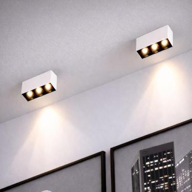 Imagem de 2 Mini Spot Led Downlight Triplo Branco E Preto Quarto Luz06 - Acende 
