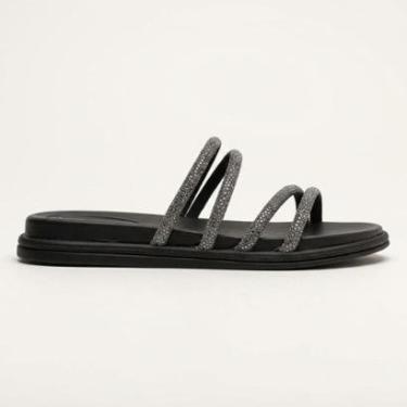 Imagem de Papete Beira Rio Com Strass Preta-Feminino