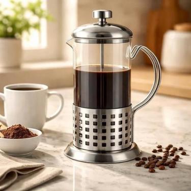 Imagem de Bule Cafeteira Francesa Inox 1000ml Café Prensa Vidro - Yeet