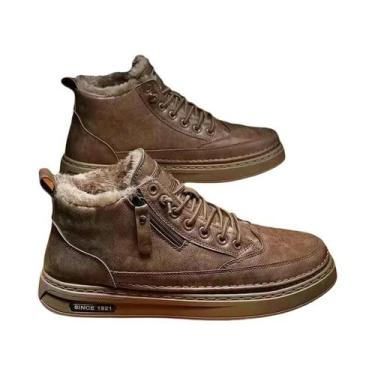 Imagem de Botas De Inverno Masculinas Quentes E Confortáveis Com Pelúcia Antider