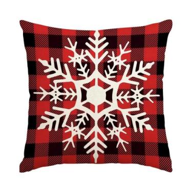 Imagem de Capa De Almofada Decorativa Com Estampa De Árvore De Floco De Neve Par