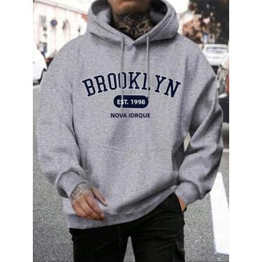 Imagem de Moletom Masculino Oversize Com Estampa Brooklyn Est 1998 Nova York, Es