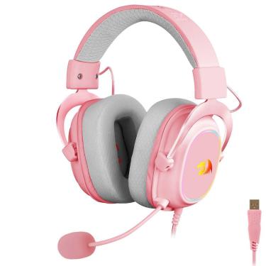 Imagem de Fone Gamer Redragon H510p-rgb Zeus X Rgb - Com Fio - Rosa