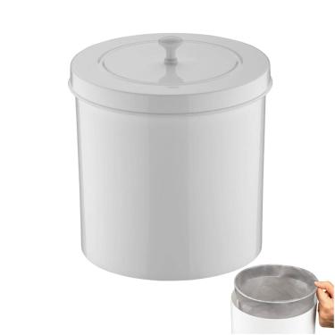 Imagem de Lixeira 5 Litros Com Tampa Branca Aro Interno Cozinha Banheiro - 550 Future