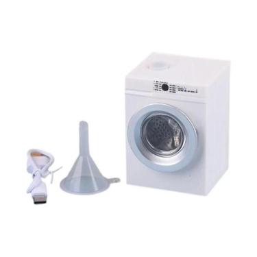 Imagem de Máquina De Lavar Roupa Miniatura Para Casa De Bonecas, Modelo De Brinq