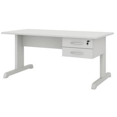 Imagem de Mesa Escritório 1,500,60m c/ Gavetas  CINZA/CINZA - 53082 - Gebbwork