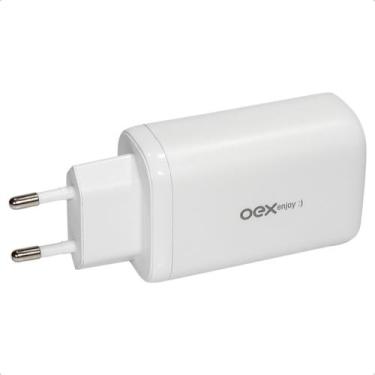 Imagem de Fonte Carregador 65W 1x USB 2x USB-C OEX CG209 Branco