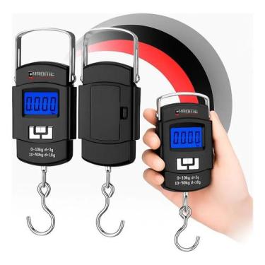 Imagem de Balança Para Pesca Peixe Com Gancho De Mão Pendurada Digital - Chrome 