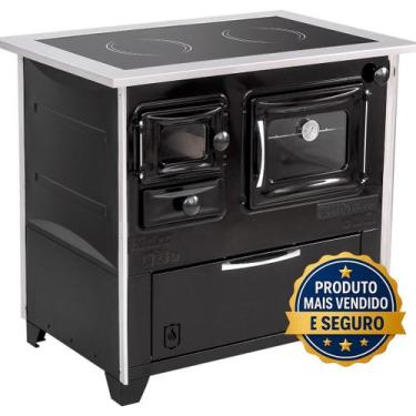 Imagem de Fogão a lenha prime vitro n 2 lado direito  preto - Hidro Industrial