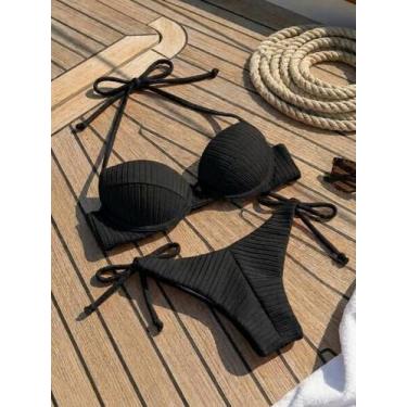 Imagem de Biquíni Canelado Meia Taça Tendência Verão Moda Praia - Gisele Freitas