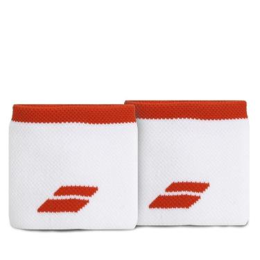 Imagem de Munhequeira Babolat Logo Curta com 02 Unidades Branca e Vermelha-Unissex