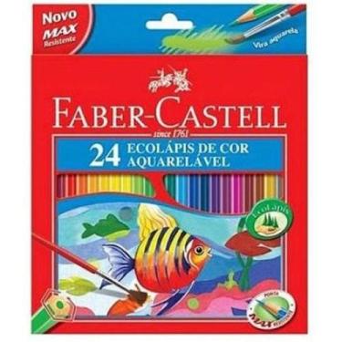Imagem de Eco Lápis de Cor Aquarelável 24 Cores Faber-Castell Ref. 120224G Eco L