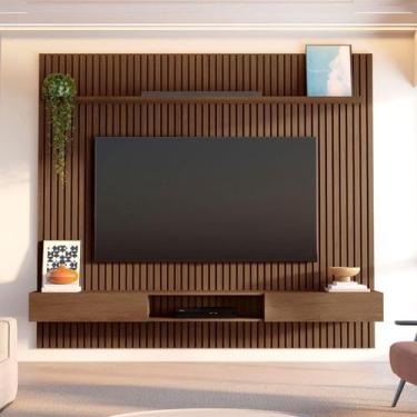 Imagem de Painel Ripado para TV até 85 Polegadas 100% MDF 230,5cmx250cm Nicho Al