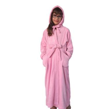 Imagem de Roupão Infantil Microfibra Capuz Inverno Frio Cores Original - D'ROZZY