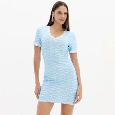 Imagem de Vestido Curto Easy Lança Perfume Decote V In25 Azul Feminino, M