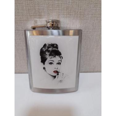 Imagem de Cantil pequeno de Inox para bebidas com estampa 13x10cm - Toque de Cla