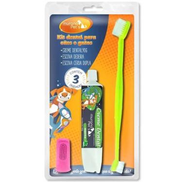 Imagem de Kit hgiêne bucal pasta de dente escova e dedeira sabor menta - MURANO 
