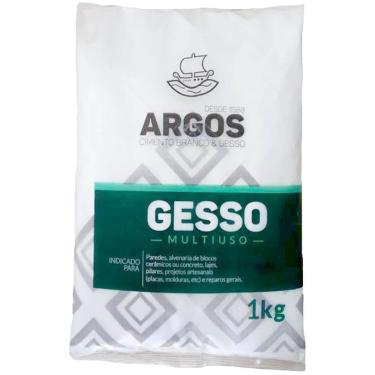 Imagem de Gesso em Pó 1kg 010 para Revestimento de Paredes e Pequenos Reparos Argos