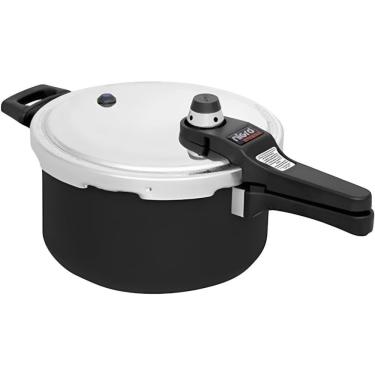Imagem de Panela de Pressão Eterna 22cm Antiaderente 4,5L Preta com Cabo Ergonômico Nigro Alumínio