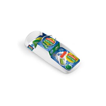 Imagem de Porta Detergente, Bucha e Sabão com Grelha Arthi em Plástico Branco