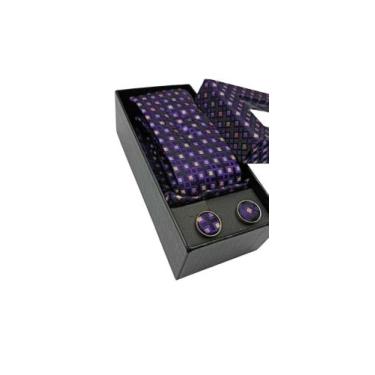 Imagem de Kit gravata Roxa quadriculada - COD: IDE009 - Importada