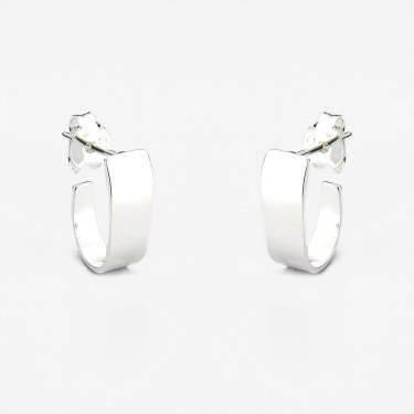 Imagem de Brinco Argola Lisa Atraktiva Jóias Prata 925 1,5cm X 1cm Prata Feminino