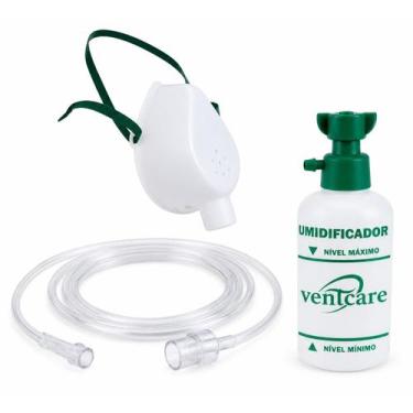 Imagem de Kit Umidificador Oxigênio 250ml Máscara Extensão ADU - VENTCARE