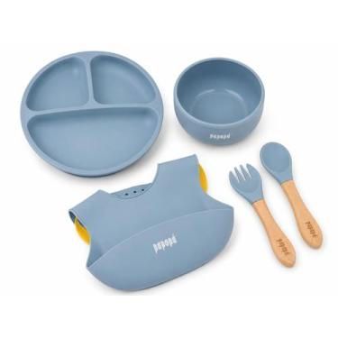 Imagem de Kit Introdução Alimentar Papapá Silicone Prato Bowl Babador - PAPAPA
