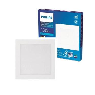 Imagem de Painel Plafon Spot Embutir 12W Philips Quadrado 3000K Quente