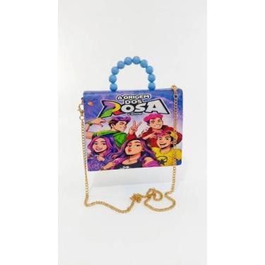 Imagem de Bolsa Infantil Clube Dos Rosa Alça Pérolas Corrente Azul-aço A Origem 