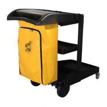 Imagem de Carrinho de Limpeza W2 com Estrutura em Polipropileno e Sistema de Fixação dos Sacos de Lixo Amarelo