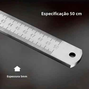 Imagem de Régua De Aço Inoxidável De 20 Polegadas, Ferramenta De Medição Profiss