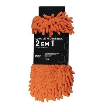 Imagem de Luva de lavagem microfibra 2 em 1 remove insetos laranja evox
