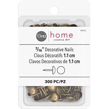 Imagem de Dritz Home 44253 Pregos decorativos lisos, 2,2 cm, latão antigo (300 peças)