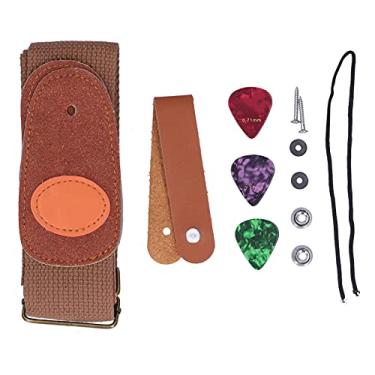 Imagem de Escolha de guitarra, kit de instalação de pulseira de guitarra Correia de guitarra para iniciantes para crianças(marrom)