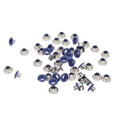 Imagem de Ilhós de Metal, Cor Borda Redonda Uso Extensivo Boa Resistência Acabamento Fino Seguro Conexão Confiável Ilhós Ilhós para Fazer Enxadas Vestuário YK4/5C14 (azul escuro)