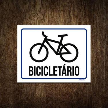 Imagem de Placa Sinalização Condomínio Bicicletário 36X46